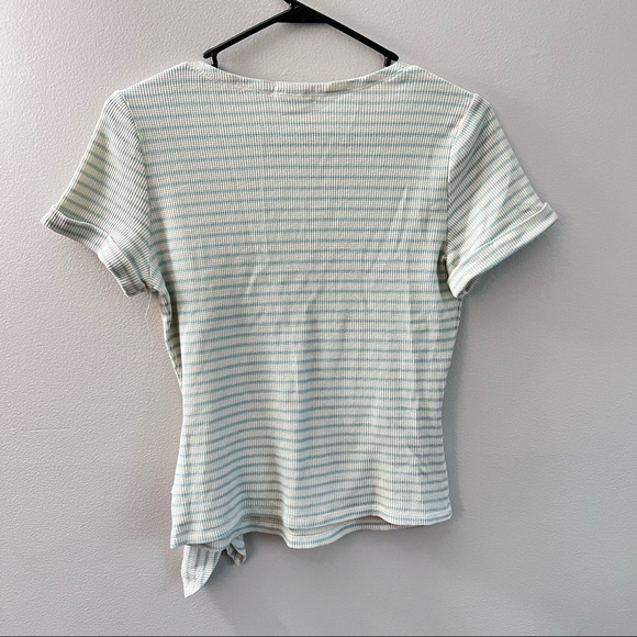 Copper Key waffle knit striped wrap top Large - Picture 2 of 8